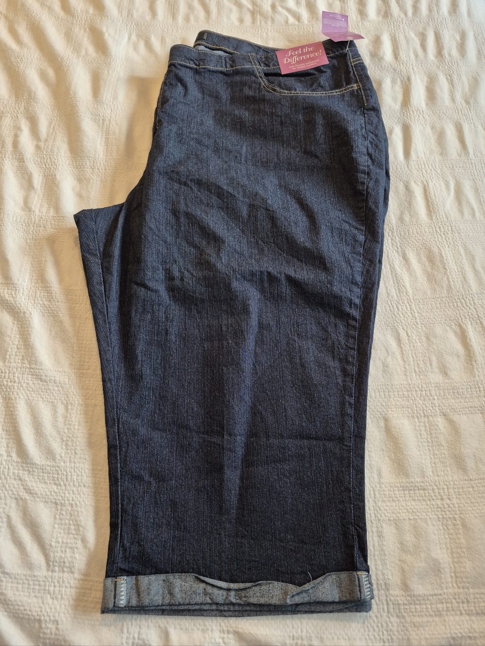 Riders by Lee women's 26W cuffed jean capri stretch waistband dark wash NEW